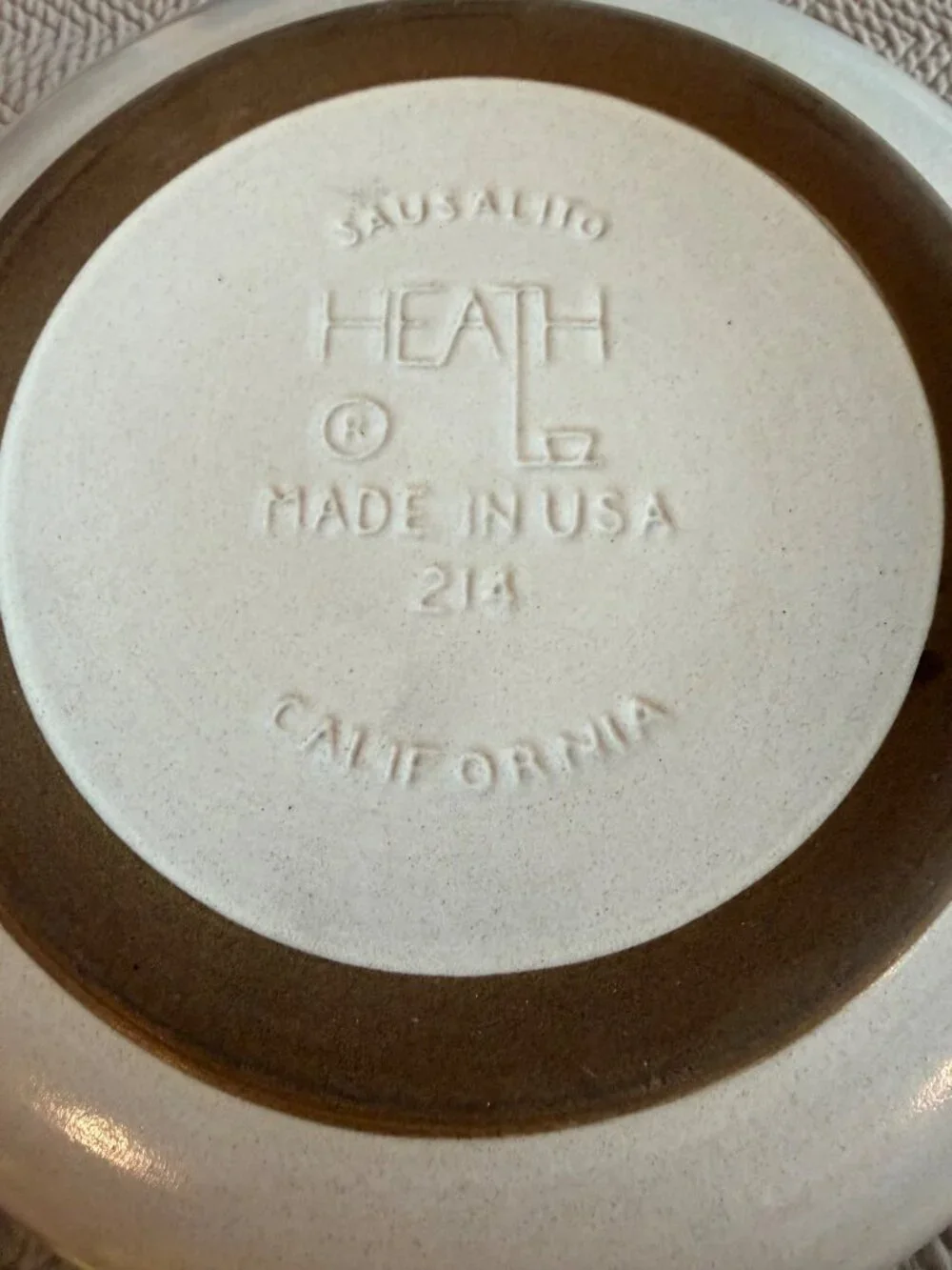 Heath Ceramics Set of 2 Serving Bowl Cream Brown Handmade Stoneware USA